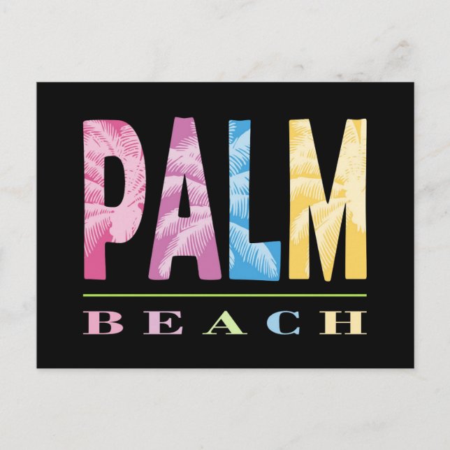 Carte Postale Palm Beach Floride Tropical Travel (Devant)
