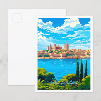 Carte Postale Palma de Mallorca Espagne Voyage Art vintage