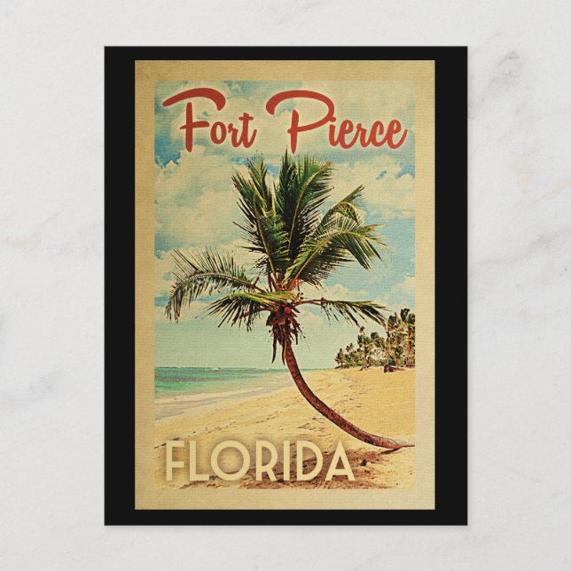 Carte Postale Palmier de Fort Pierce Voyage Rétro (Devant)