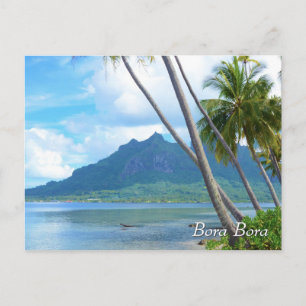 Carte Postale Palmier et montagne à Bora Bora