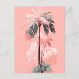 Carte Postale palmier rose