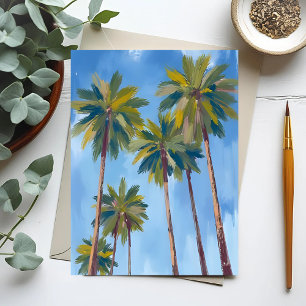 Carte Postale Palmiers Aquarelle