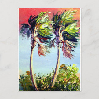 Carte Postale Palmiers au vent
