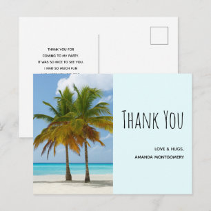 Carte Postale Palmiers sur un Merci de plage tropical