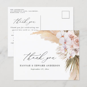 Carte Postale Pampas herbe moderne botanique bohème mariage post