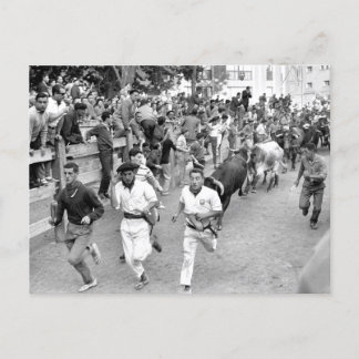Carte Postale Pampelune Espagne Courir des taureaux