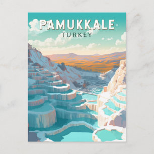 Carte Postale Pamukkale Turquie Voyage Art Rétro