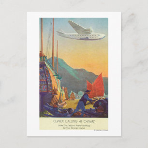 Carte Postale Pan-American Clipper Flying Over China