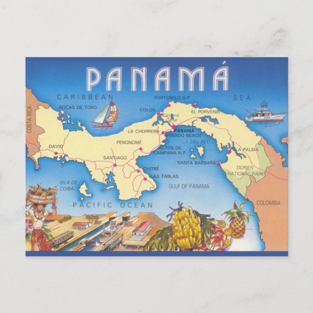 Carte postale Panama Carte (Devant)
