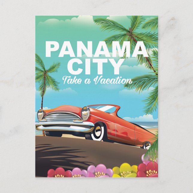 Carte Postale panama city affiche de voyage vintage (Devant)