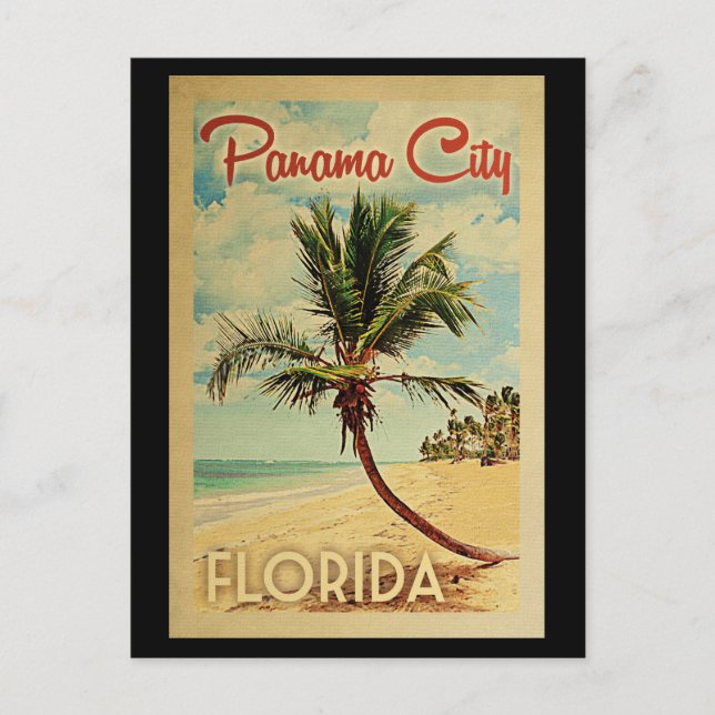 Carte Postale Panama City Palm Tree Vintage voyage (Devant)