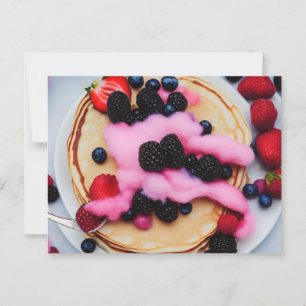 Carte Postale Pancakes aux baies