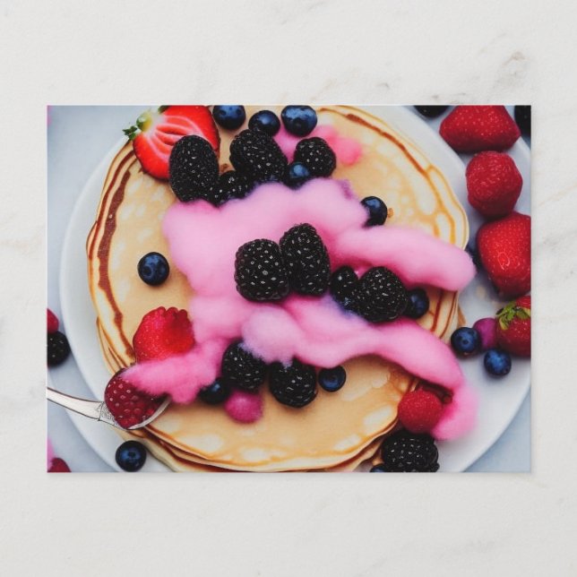 Carte Postale Pancakes aux baies (Devant)