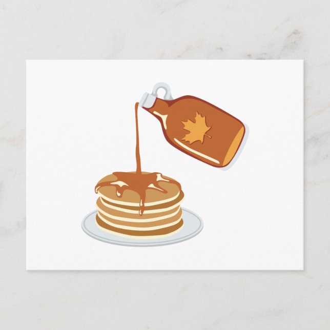 Carte Postale Pancakes et sirop (Devant)
