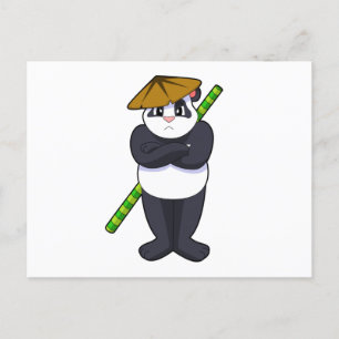 Carte Postale Panda à Stick combat Martial arts.PNG