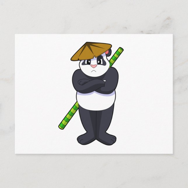 Carte Postale Panda à Stick combat Martial arts.PNG (Devant)