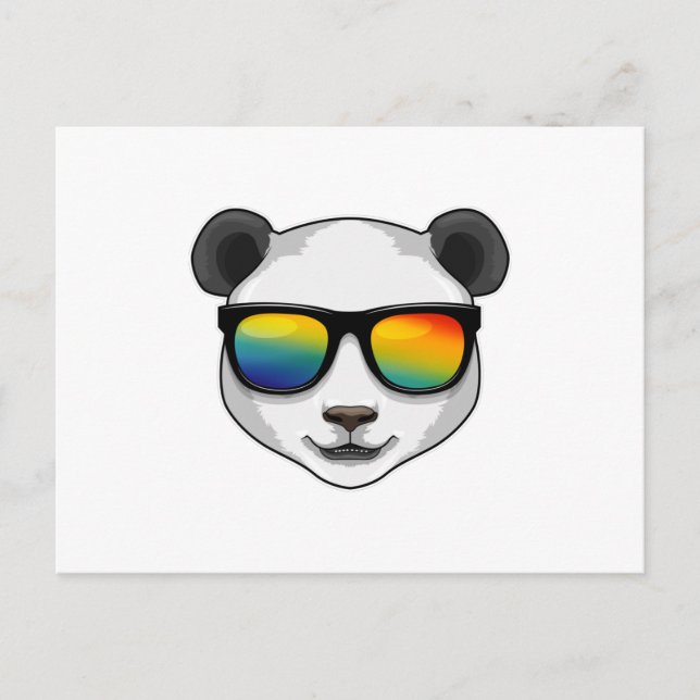 Carte Postale Panda avec des lunettes de soleil (Devant)