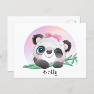 Carte Postale Panda Bamboo, un animal mignon