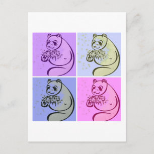 Carte Postale Panda Bears Pop Art