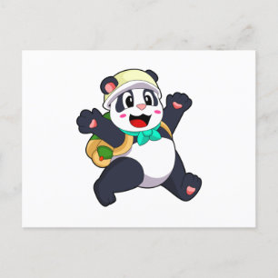 Carte Postale Panda comme étudiant