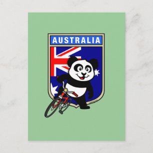 Carte Postale Panda cycliste Australie