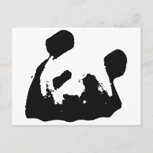 Carte Postale Panda d'art noir blanc
