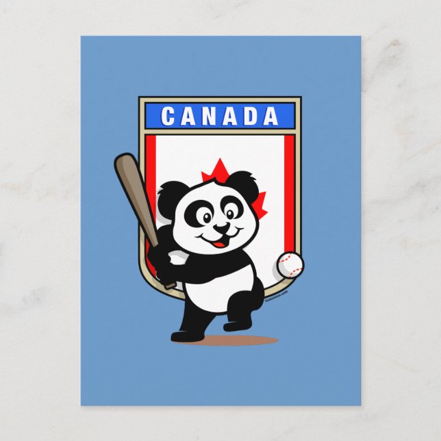 Carte Postale Panda De Baseball Canada (Devant)