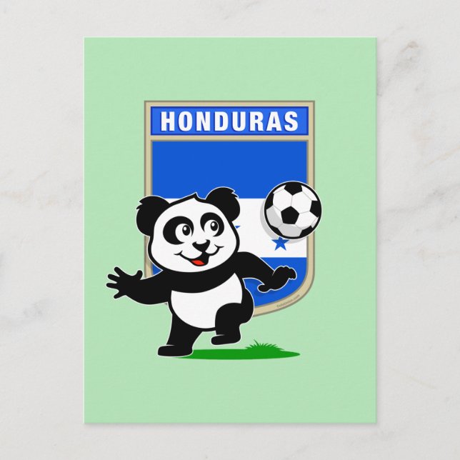 Carte Postale Panda de football du Honduras (Devant)