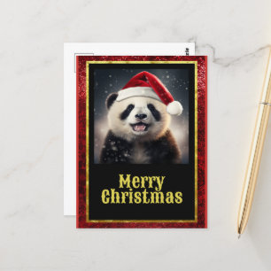 Carte Postale Panda de Noël