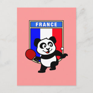 Carte Postale Panda de tennis de table France