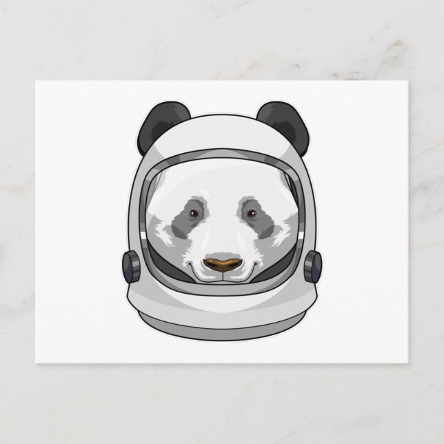 Carte Postale Panda en astronaute avec casque (Devant)
