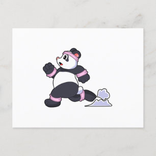 Carte Postale Panda en coureur à la course