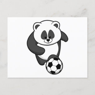 Carte Postale Panda en tant que joueur de football au football