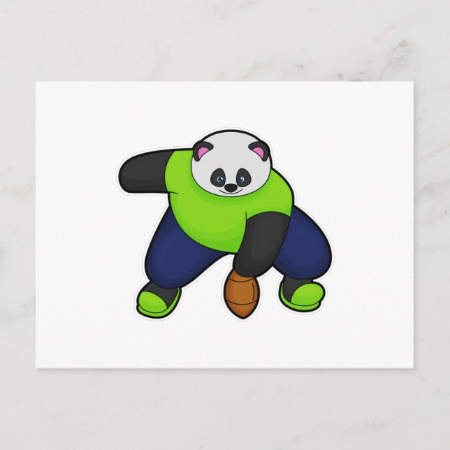 Carte Postale Panda en tant que joueur de football avec ballon d (Devant)