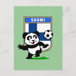 Carte Postale Panda Finlande de football