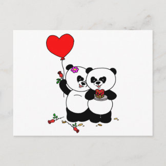 Carte Postale Panda forever love