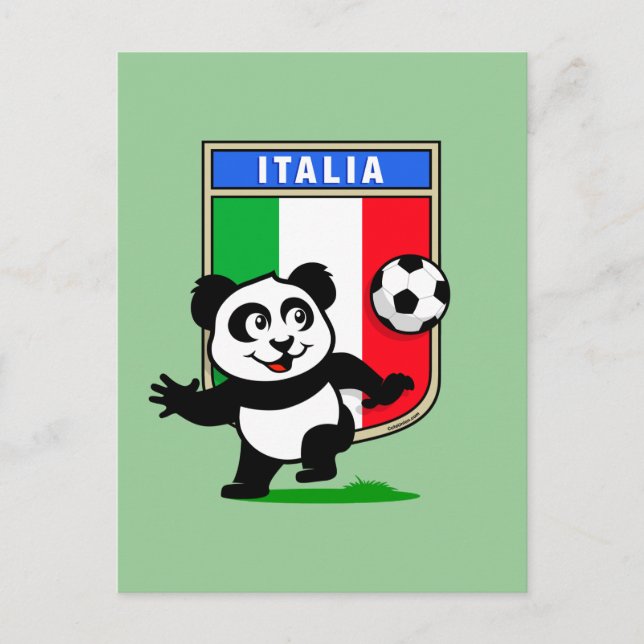 Carte Postale Panda Italie de football (Devant)