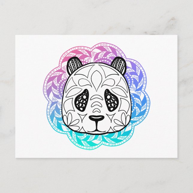 Carte Postale Panda Mandala (Devant)