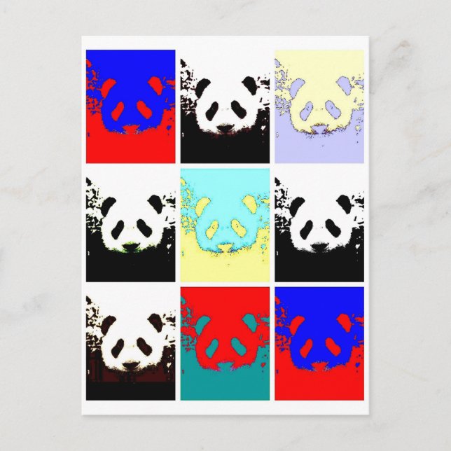 Carte Postale Panda Pop Art (Devant)