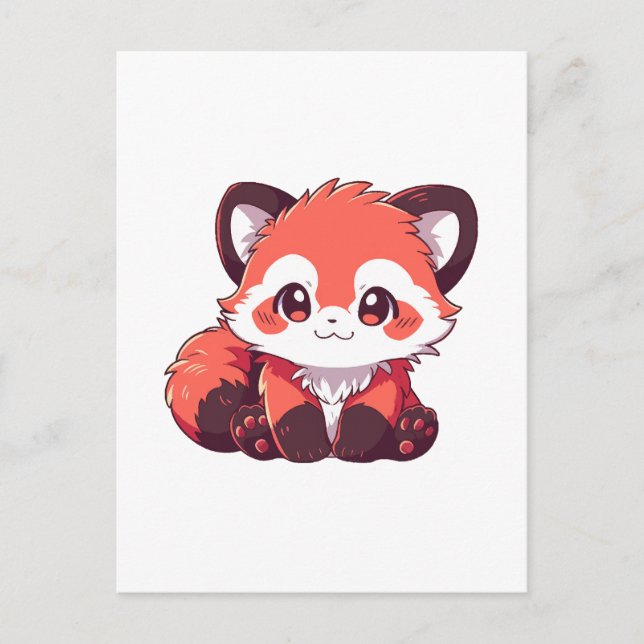 Carte Postale panda rouge mignon (Devant)