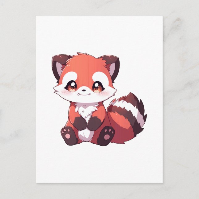 Carte Postale panda rouge mignon (Devant)