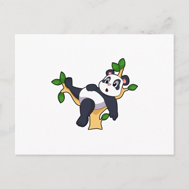 Carte Postale Panda sur l'arbre (Devant)