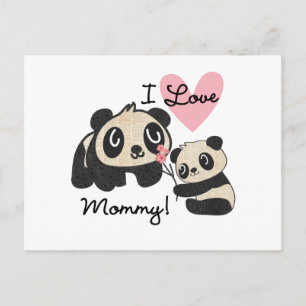Carte Postale Pandas I Love Maman