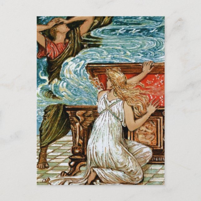 Carte Postale Pandora ouvre la boîte (Devant)