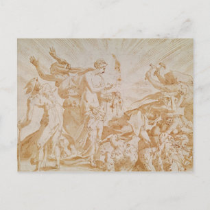 Carte Postale Pandore ouvrant la boîte