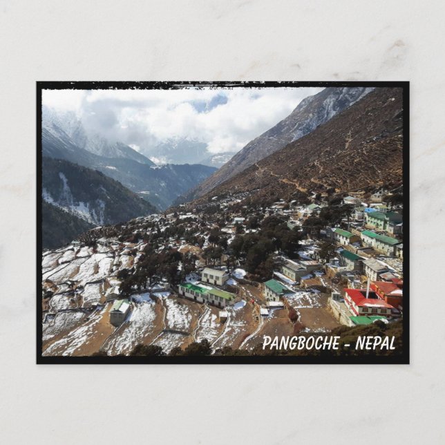 Carte Postale Pangboche, vues du sentier de l'Everest, Himalaya  (Devant)