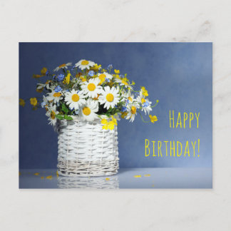 Carte Postale Panier avec fleurs de printemps