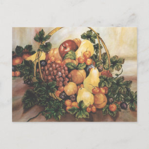 Carte Postale Panier de fruits Aquarelle Peinture