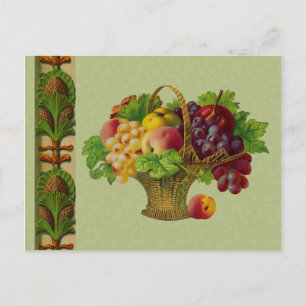 Carte postale Panier de fruits d'art vintage