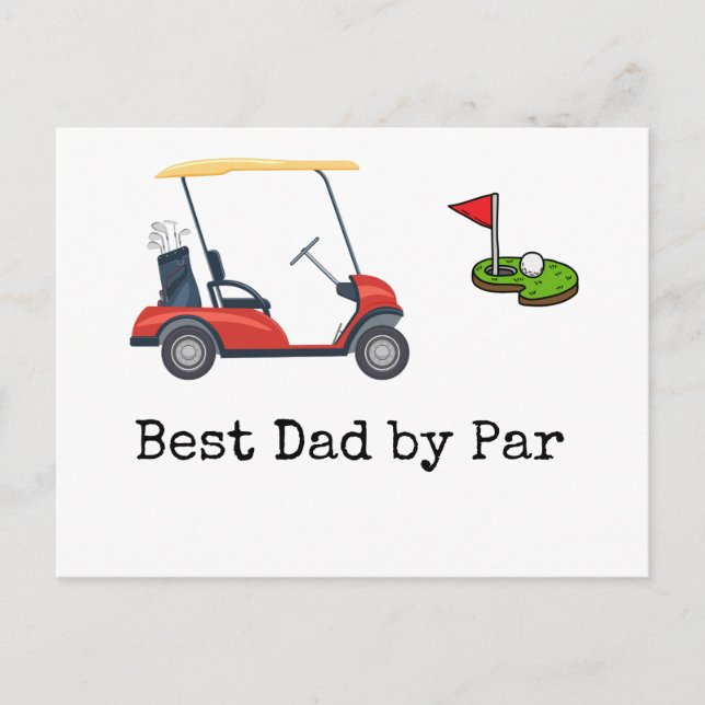 Carte Postale Panier de golf avec Best papa par Par père   (Devant)